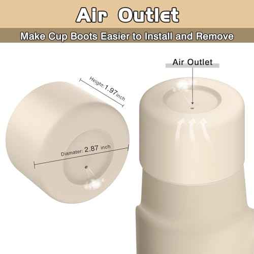 WUQID Silicone Boot Sleeve Compatible with Hydro Flask Travel Tumbler with Handle 32oz&40oz and 12-24oz Hydroflask Bottle & Stanley 20 30 40oz Tumbler, Fit 2.83-2.95in Bottom, Anti-Slip Bottle Cover