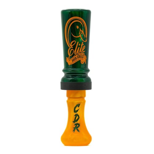 Elite Duck Calls Acrylic Cache CDR Double Reed Duck Call - Great for Hunting Mallard, Wood Ducks, Pintails, Teal and Gadwall (Drake (Green Pearl/Orange Pearl))
