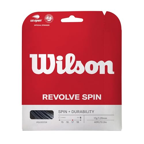 Wilson Revolve Tennis Racket String Set Black 17 - Spin & Power