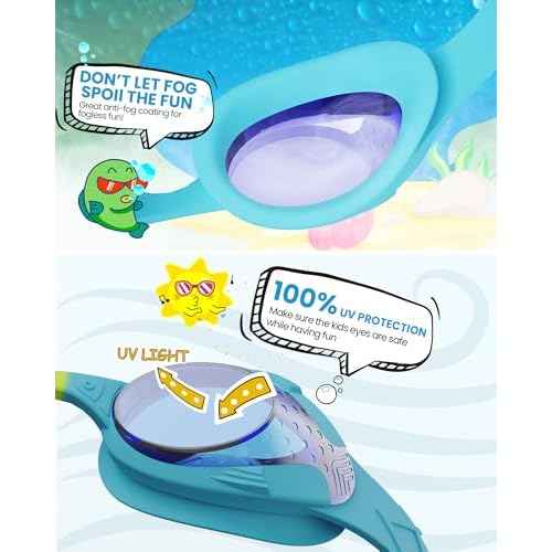OutdoorMaster Kids Swim Goggles 2 Pack - Quick Adjustable Strap Swimming Goggles for Kids