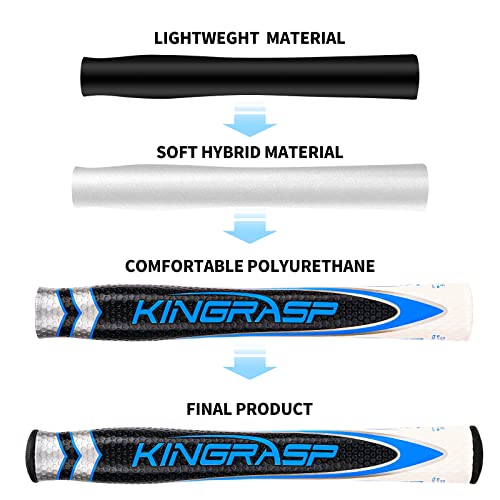 Oversized Golf Putter Grip 2.0/3.0 Lightweight EVA & PU Leather, Black Red / 3.0