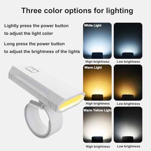 LED Wrist Flashlight, 3 Color temperatures, 360 Degree Adjustable, Suitable for Nighttime Cycling, Running, Fishing, and Reading