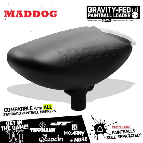 Maddog 200 Round Paintball Loader ? .68 Cal Gravity-Fed Hopper | Universal Paintball Marker Accessory