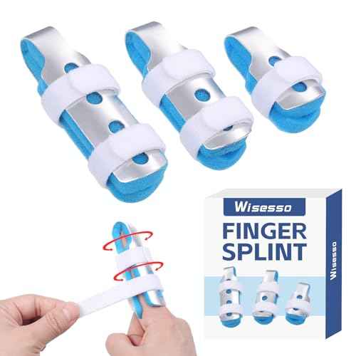 Finger Splint, 3pcs Finger Brace Joint Stabilizer Knuckle Immobilization with Soft Foam Interior, Broken Finger Splints Fit for Thumb/Middle/Ring/Index/Pinky Finger (3, Mixed)