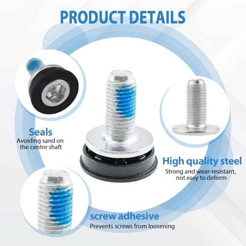Bike Hex Crank Arm Fixing Bolts with Caps, 8mm Metal Bicycle Crank Allen Key Bolt Screws for Bicycle Square Cranksets and Bottom Brackets (4 Pcs)