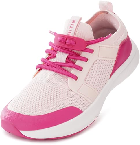 WHITIN Kids Wide Toe Box Zero Drop Slip-On Tennis Shoes Pink - Little & Big Sizes