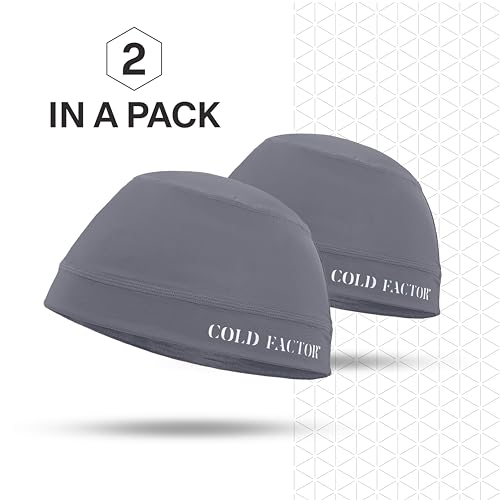 COLD FACTOR Instant Cooling Skull Cap & Helmet Liner 2 Pack | UPF 50+, Lite Chemical-Free Evaporative Cooling, Lasts 2+ Hours