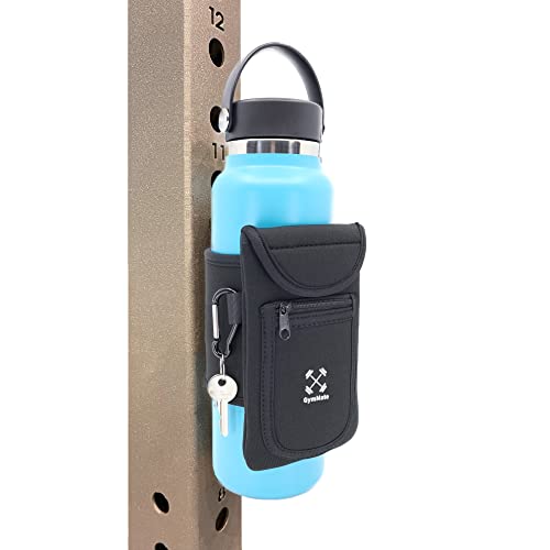 Magnetic Water Bottle Sleeve with Pocket for Gym, Fits 18oz & 40oz Bottles