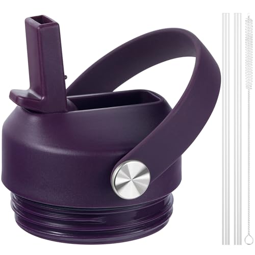 Straw lid for Yeti Rambler 18 26 36 64 oz, Lid with Straws and Flexible Handle, Replacement Cap for Yeti 18oz 26oz 36oz 64oz Rambler Water Bottle Straw Cap