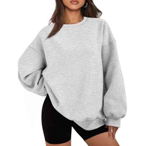 EFAN Womens Oversized Sweatshirts Hoodies Fleece Crewneck Sweaters Casual Tops Comfy Fall Fashion Outfits Winter Clothes 2025