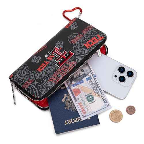 Montana West X NCAA Women's Wallet Sport Wristlet Long Designer Clutch with Keychain, Large Capacity Card Phone Holder