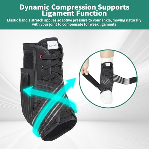 Ankle Brace Support for Men Women XL Black Removable Side Splints