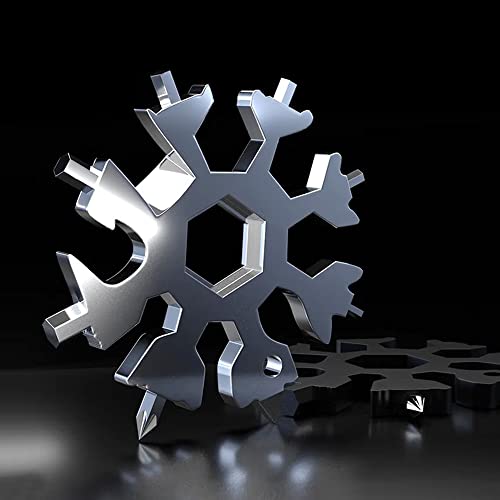 18-in-1 Snowflake Multitool for Adults Men Black & Silver Christmas Gift