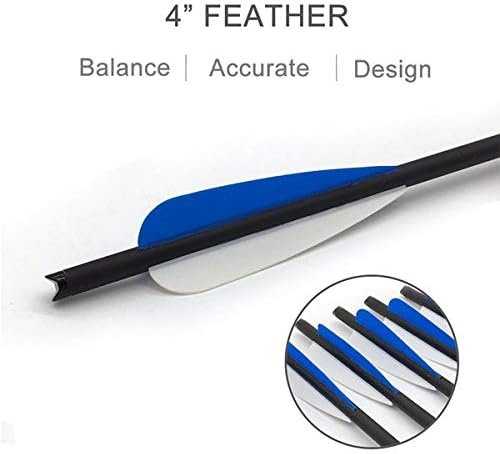 GPP Hunting Archery Carbon Arrow 20" Crossbow Bolts Arrow with 4" vanes and Replaced Arrowhead/Tip
