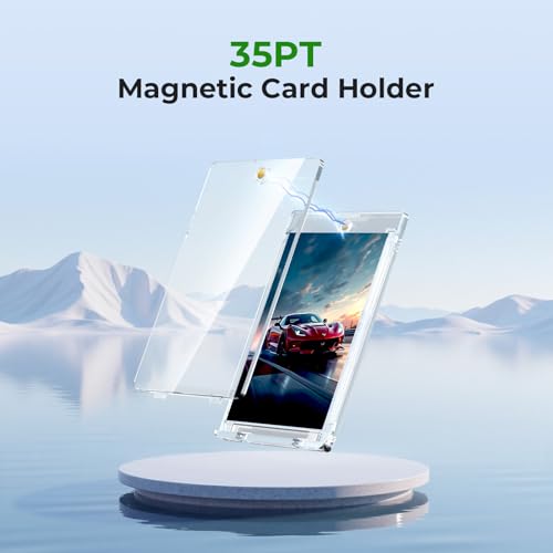 102 Pack Slim Magnetic Card Holders with One-Touch Closure - Crystal Clear Acrylic