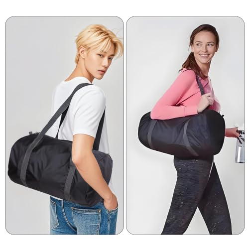 Foldable Travel Bag S Black Lightweight Gym Duffle for Women & Men
