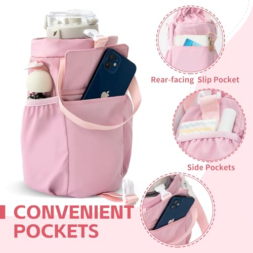 Water Bottle Holder with Strap Phone Pocket 32oz 40oz 64oz Tumbler Water Bottle Carrier Sling Bag Crossbody
