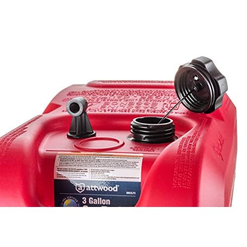 Attwood 8803LP2 EPA and CARB Certified 3-Gallon Portable Marine Boat Fuel Tank