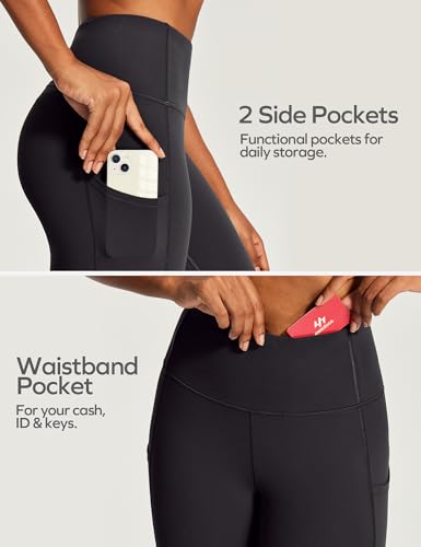 High Waisted Capris with Pockets for Women Small Black Yoga Pants