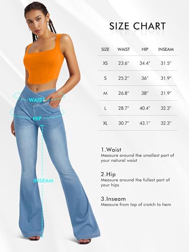 X-Large Light Blue Knit High Waist Bell Bottom Yoga Leggings with Pockets