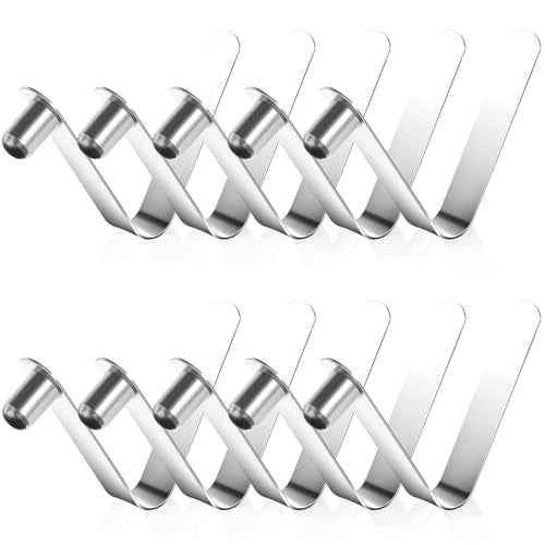 10PCS Stainless Steel Push Pin Clip, Kayak Tent Pole/Paddle Spring Snap/Tent Pole Clips, Tent Pole Push Button Spring Clips for Camping Kayak Paddle Tent Pole, Tube Locking Pin Clips, 8 mm