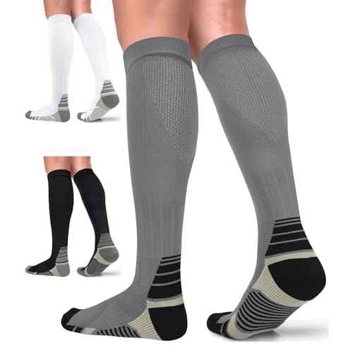 FuelMeFoot 3 Pack Copper Compression Socks - Compression Socks Women & Men Circulation - Best for Medical,Running,Athletic