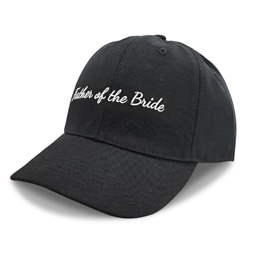 Father of the Bride Embroidered Bridal Hat - One Size Adjustable Cotton Cap