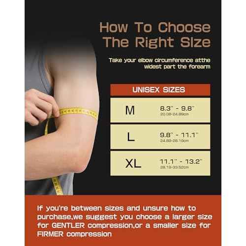 Elbow Brace Support - Elbow Compression Sleeve with Gel Pad for Tennis/Golfer's Elbow Pain Relief, Arthritis, Bursitis, Tendonitis & Muscle Strain (Left Hand)