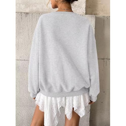 Women Fleece Sweatshirts Oversized Crewneck Pullover Trendy Long Sleeve Tops Fashion Fall Outfits Clothes 2025