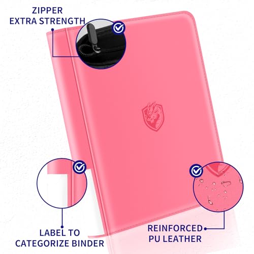 Pink Toploader Card Binder Holds 324 Cards with 20 Bonus Holders