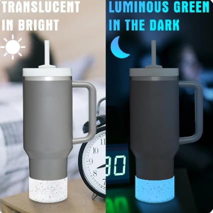 Generic Glitter Silicone Sleeve/Boot for Stanley Cup Protector 20oz-40oz & Anti-Slip BPA Free Bottom Cover Bumper for Sport Bottles & Stanley Cup Accessories (Rose RED W/Glitter)