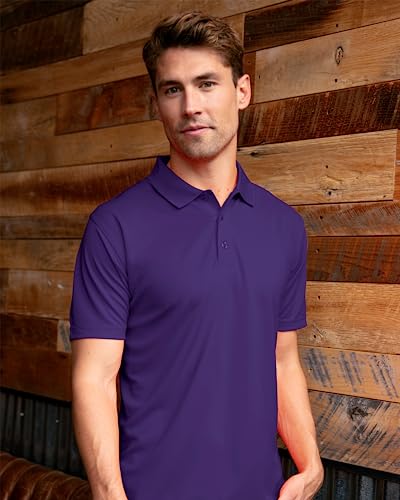 Men's College Polo Shirt LSU Tigers X-Large Team Color Moisture Wicking