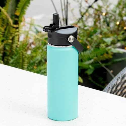 Replacement Straw Lid for Hydro Flask Wide Mouth Water Bottle - Compatible with 12 16 18 20 32 40 64 oz, Flip Top Cap with Flexible Handle, Sport Accessories for HydroFlask Wide Mouth