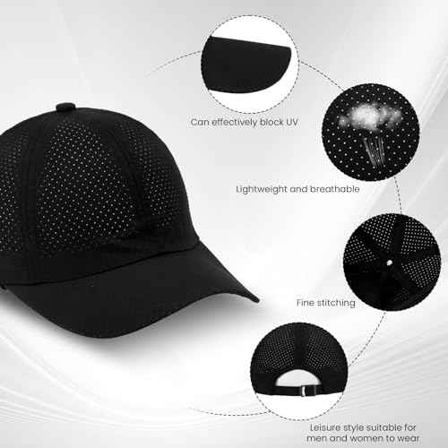 Unisex Quick Drying Baseball Cap, Mesh Cooling Hat, Ultra Lightweight Sun Hat for Men and Women Outdoor Sports Running Hat