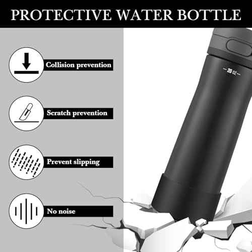 Linkidea Water Bottle Boot Compatible with Contigo Jackson Chill 2.0 20oz/24oz, Cortland 24oz, Silicone Anti-Slip Bottle Bottom Sleeve Cover Protector, Bottle Bumper (2 Pack)