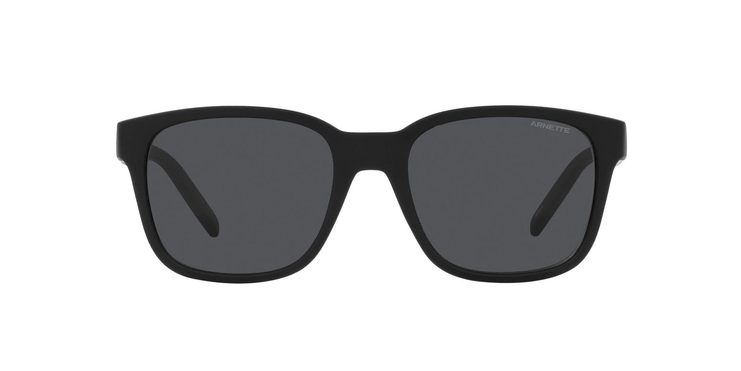ARNETTE Man Sunglasses Matte Black Frame, Dark Grey Lenses, 55MM