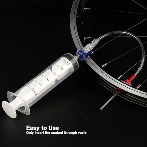 COTOUXKER Tubeless Sealant Injector, Bike Tire Sealant Injector Syringe 2 Ounces with Valve Core Removal Tool for Bike