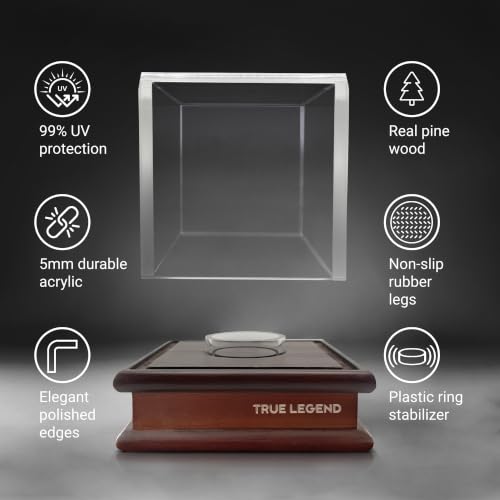 Baseball Display Case with UV Protection and Wooden Base - Clear Acrylic Holder
