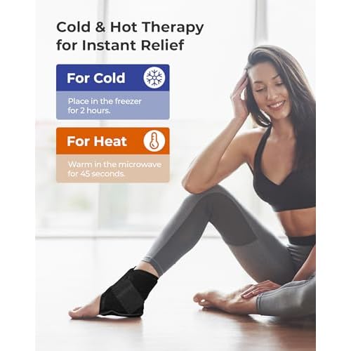Koonie Ankle Ice Pack Wrap for Swelling, Plantar Fasciitis, Planters Facetious Relief, Reusable Ankle Brace Ice Pack, Cold Therapy Sock Compression for Achilles Tendonitis, Sore Feet, Foot & Heel