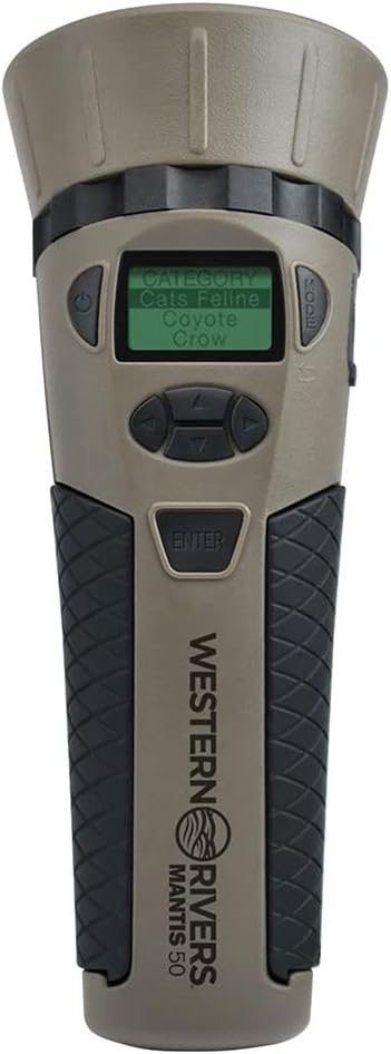 Western Rivers Mantis 50 Compact Easy-to-Use Handheld Electronic Game Call - Predator Hunting Accessory,Tan
