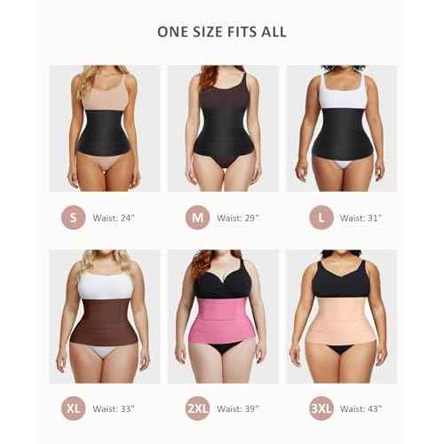 FeelinGirl Waist Trainer for Women Bandage Wrap Trimmer Belt Long Torso Tummy Wraps Belly Body Shaper Waist Trimmer Belt