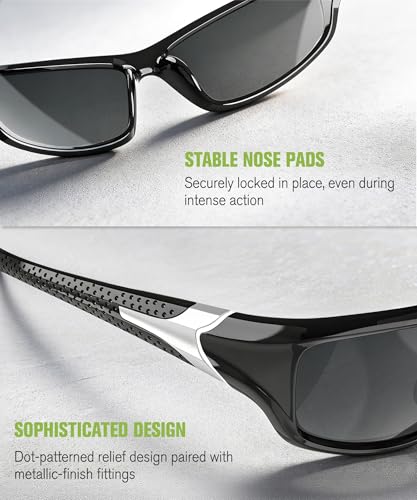 Polarized Sports Sunglasses for Men UV400 for Cycling Running Fishing