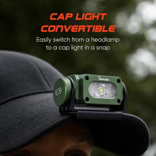 Rechargeable LED Headlamp 740 Lumens with UV & Red Light, Waterproof Hard Hat Light for Hunting Camping Fishing
