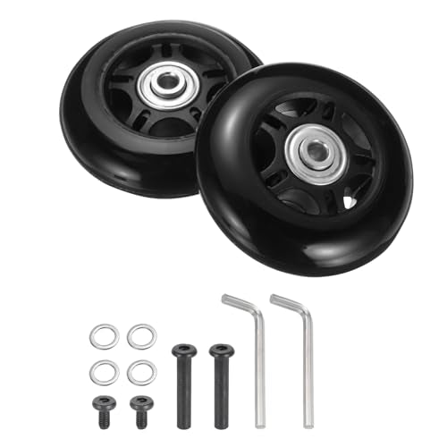 Luggage Wheel Replacement Set 75x24mm Rubber Swivel Caster for Suitcase