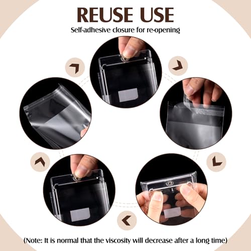 300 Pcs Trading Card Team Bags Resealable 3x4 Inch Clear Storage Sleeves - Variation of THIS listing