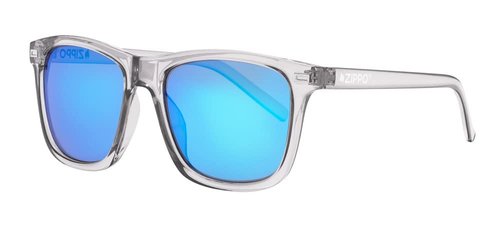 Zippo Classic Angular Transparent Sunglasses, Blue, 53 mm