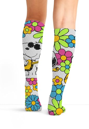 Cherokee Support Socks for Women - 12 mmHg Compression, One Size / Snoopy Grooves