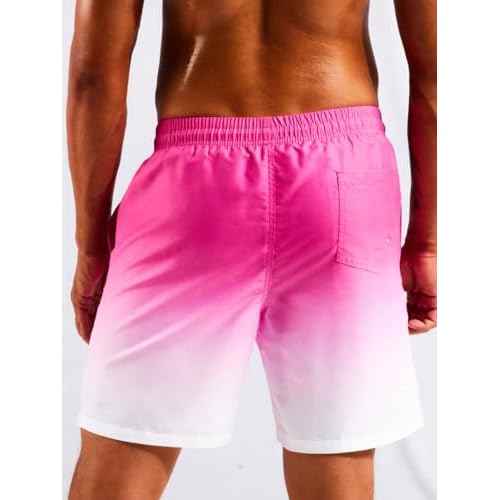 Floerns Men's Beach Swim Trunks with Compression Liner 7 Inch Quick Dry Swim Board Shorts Swimwear Bathing Suits Swimsuit