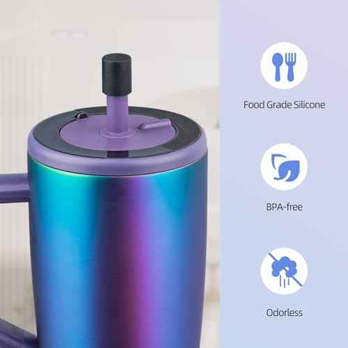 TERPINK 2 Pack Magnetic Straw Caps Compatible with Br?Mate All Era and Resa Tumblers, Silicone Straw Caps Toppers Compatible with Brumate Accessories, Straw Covers Protectors BPA Free (Black)