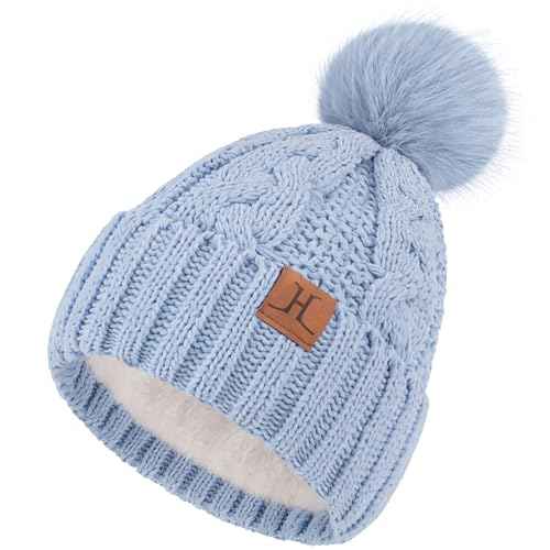 Women Winter Beanie Hats Knit Pompom Slouchy Beanies Fleece Lined Chenille Womens Hat Cold Weather Gifts for Women